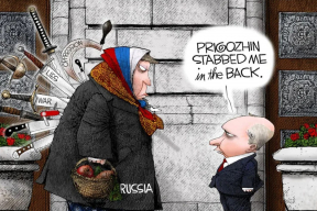 Карикатура дня. Нож в спине Путина